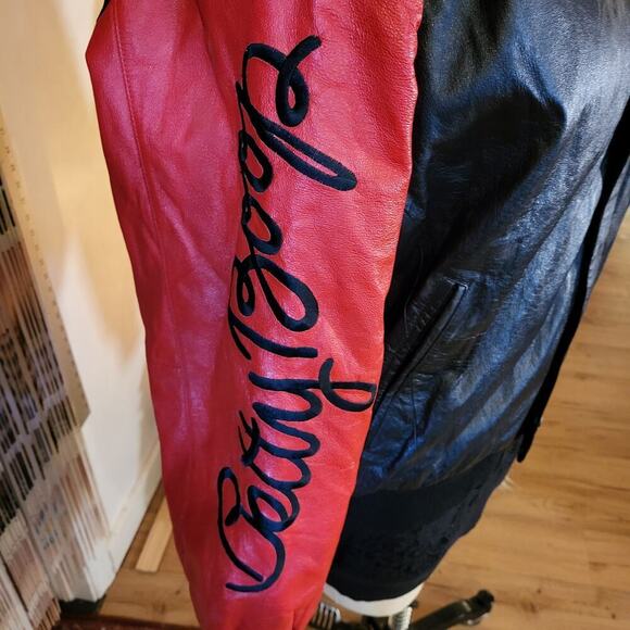 Betty Boop American Toons Vintage Leather 90's Bomber Jacket XL - Picture 11 of 15